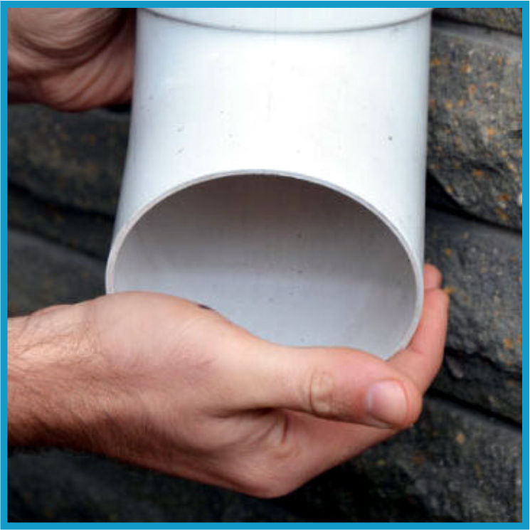 Rainwater harvesting blocked water pipe